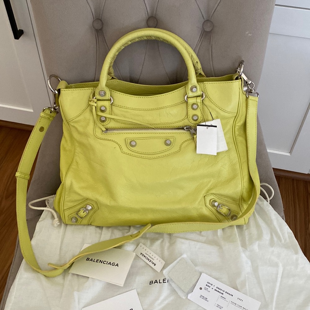 Balenciaga Agneau Sliver Hardware Pleine Fleur Aniline leather bag